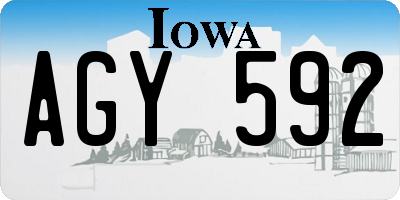 IA license plate AGY592