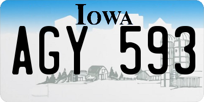 IA license plate AGY593