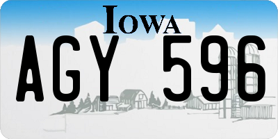 IA license plate AGY596