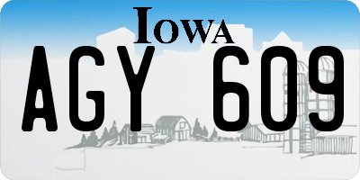 IA license plate AGY609