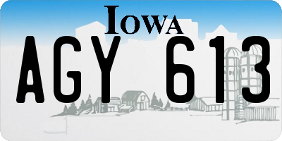 IA license plate AGY613