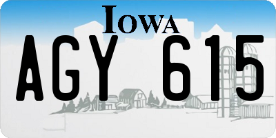 IA license plate AGY615