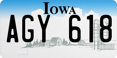 IA license plate AGY618