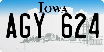 IA license plate AGY624