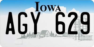 IA license plate AGY629
