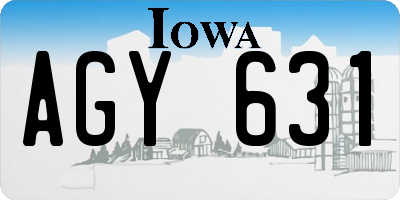 IA license plate AGY631