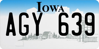 IA license plate AGY639