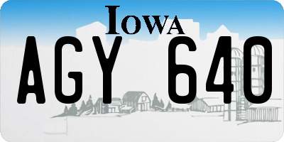 IA license plate AGY640