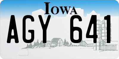IA license plate AGY641