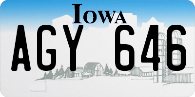 IA license plate AGY646