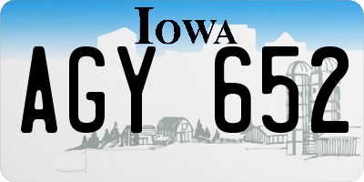 IA license plate AGY652