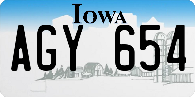 IA license plate AGY654