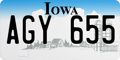 IA license plate AGY655
