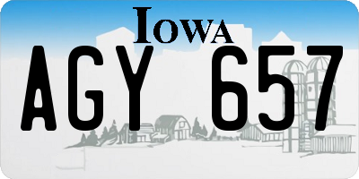 IA license plate AGY657