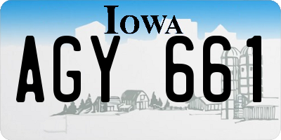 IA license plate AGY661