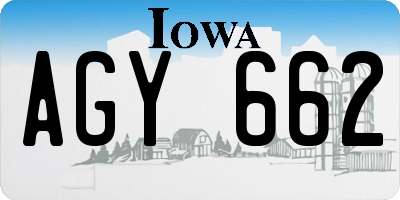 IA license plate AGY662
