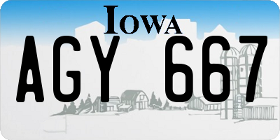 IA license plate AGY667