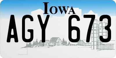 IA license plate AGY673
