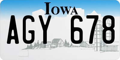 IA license plate AGY678