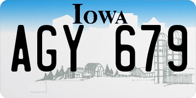 IA license plate AGY679