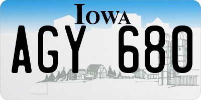 IA license plate AGY680