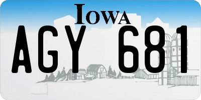 IA license plate AGY681