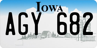 IA license plate AGY682