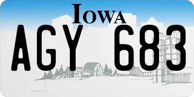 IA license plate AGY683