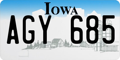 IA license plate AGY685