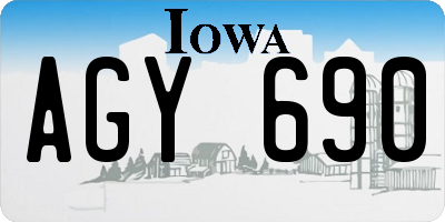 IA license plate AGY690