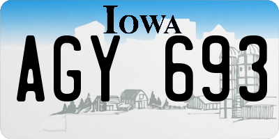 IA license plate AGY693