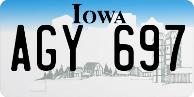 IA license plate AGY697