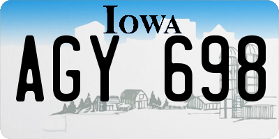 IA license plate AGY698