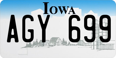 IA license plate AGY699