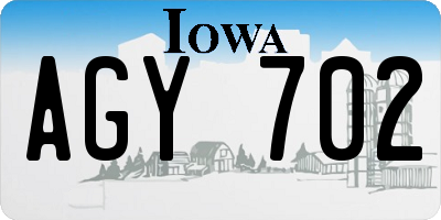 IA license plate AGY702