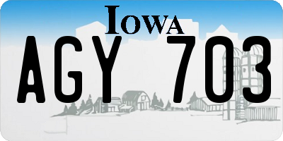 IA license plate AGY703