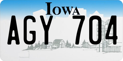IA license plate AGY704