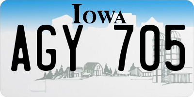 IA license plate AGY705