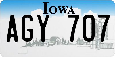 IA license plate AGY707