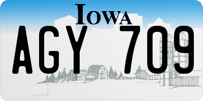 IA license plate AGY709