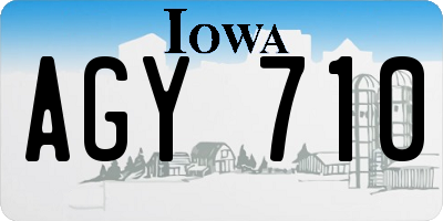 IA license plate AGY710