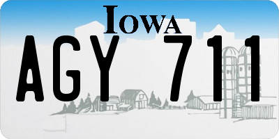 IA license plate AGY711