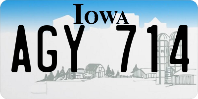 IA license plate AGY714