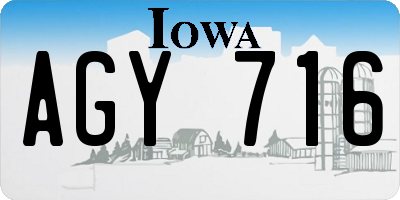 IA license plate AGY716