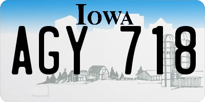 IA license plate AGY718