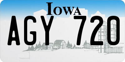 IA license plate AGY720