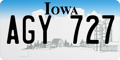 IA license plate AGY727