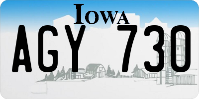 IA license plate AGY730