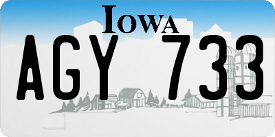 IA license plate AGY733