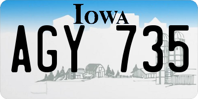IA license plate AGY735